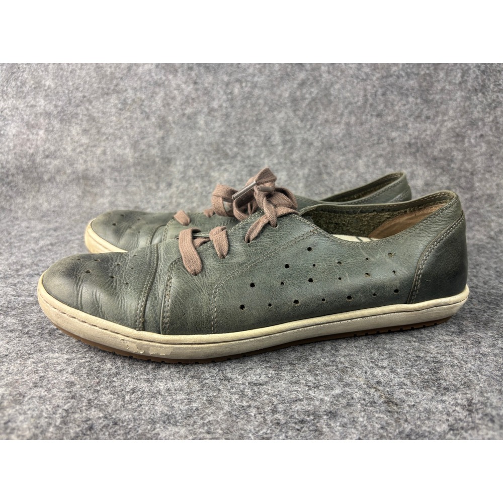 Taos‎ Plim Soul Sneakers Womens 9.5 Green Leather Perforated Lace Up Comfort